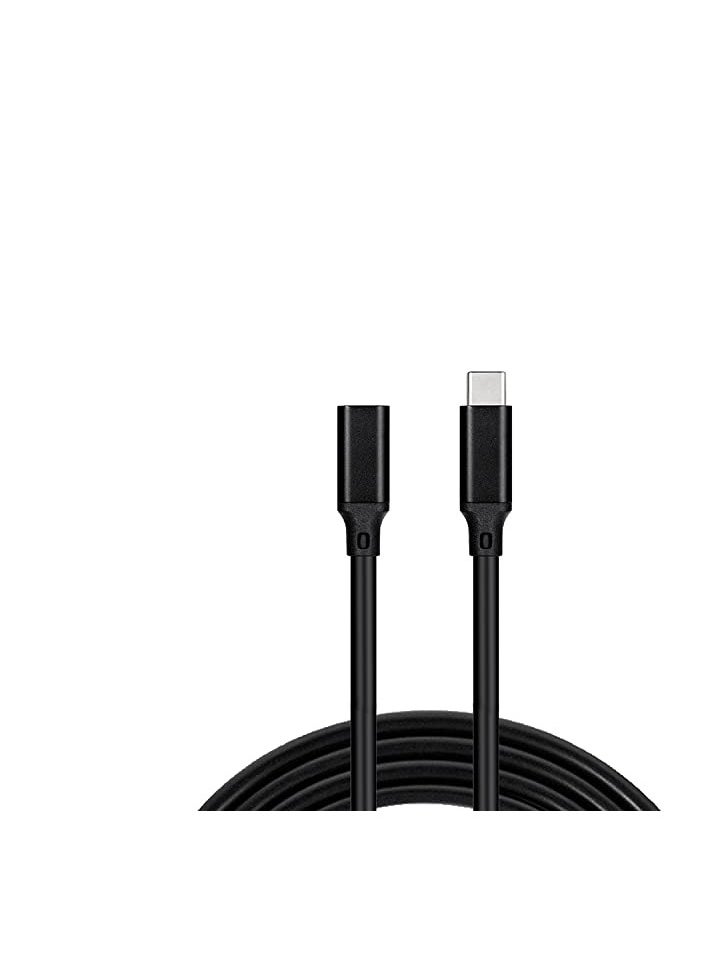 كابل تمديد VEROX USB من النوع C ذكر إلى أنثى بطول 2 متر، كابل موسع للشحن السريع من النوع C ذكر إلى النوع C أنثى بطول 2 متر متوافق مع جميع الهواتف الذكية من النوع C (أسود) (لا يوجد تمديد لنقل البيانات فقط)