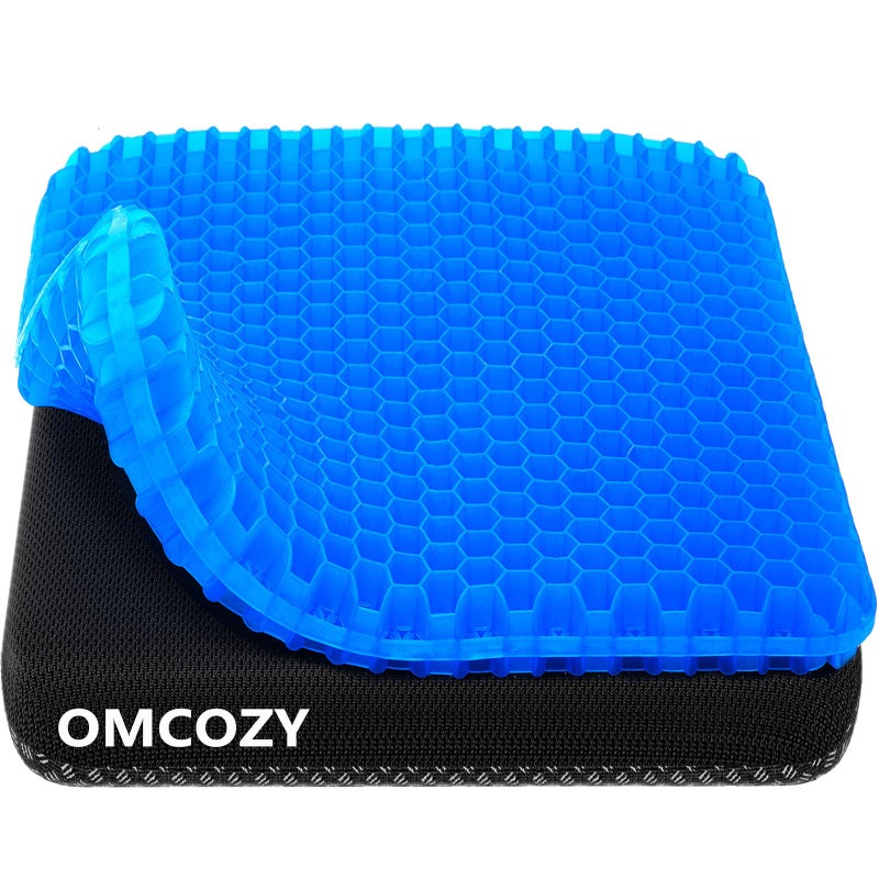 OMCOZY Gel Seat Cushion, Cooling seat Cushion (Super Large & Thick), Breathable Honeycomb Design Absorbs Pressure Points Seat Cushion, Gel Cushion for Office Chair, Home Car seat Cushion for Wheelchair - Image 1