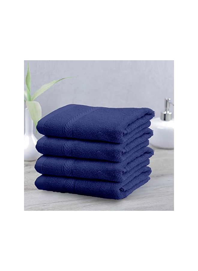 The Bros 4-Piece Hand Towel Set - Premium Cotton Terry, Luxurious Ringspun, 480 GSM Highly Absorbent and Quick Dry for Spa-Like Comfort, Size: 40 x 70 cm, Royal Blue - Image 2