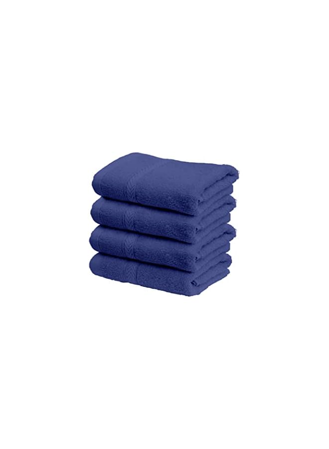 The Bros 4-Piece Hand Towel Set - Premium Cotton Terry, Luxurious Ringspun, 480 GSM Highly Absorbent and Quick Dry for Spa-Like Comfort, Size: 40 x 70 cm, Royal Blue - Image 3