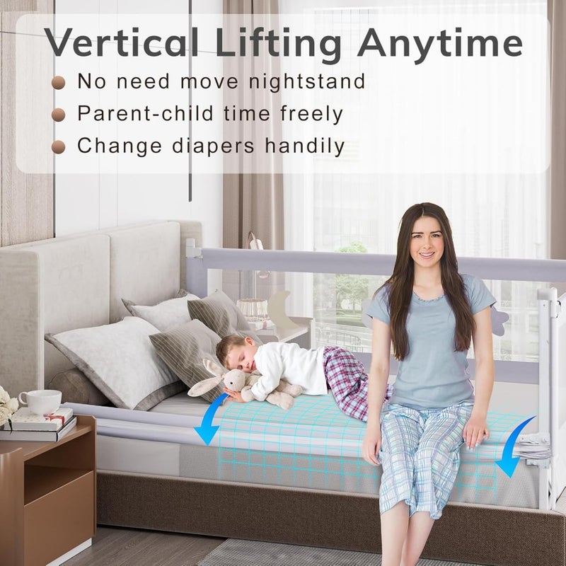 UREVO 1.5m Bed Rail for Toddlers - Adjustable Safety Guardrail - Image 3