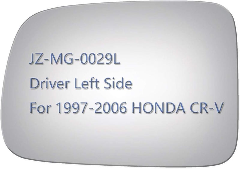 JZSUPER Side Mirror Glass fit for 1997-2006 HONDA CR-V, Driver Left Side View LH Replacement Rearview Flat Glass, Non Heated Including Adhesive - Image 1