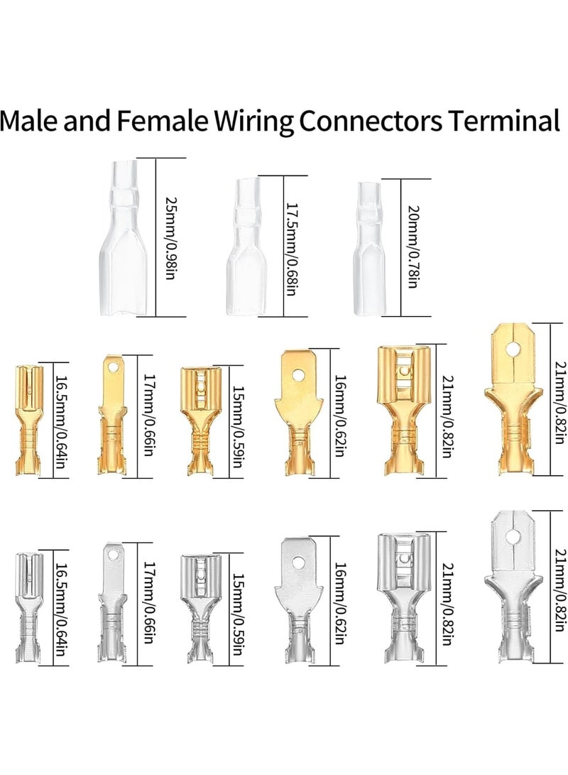 Electrical Wire Connectors, 540 Pcs Male Female Spade Crimp Terminal Connectors with Insulating Sleeves for Automotive Home Electrical Wiring Repair, 2.8mm 4.8mm 6.3mm Multi Size - Image 2