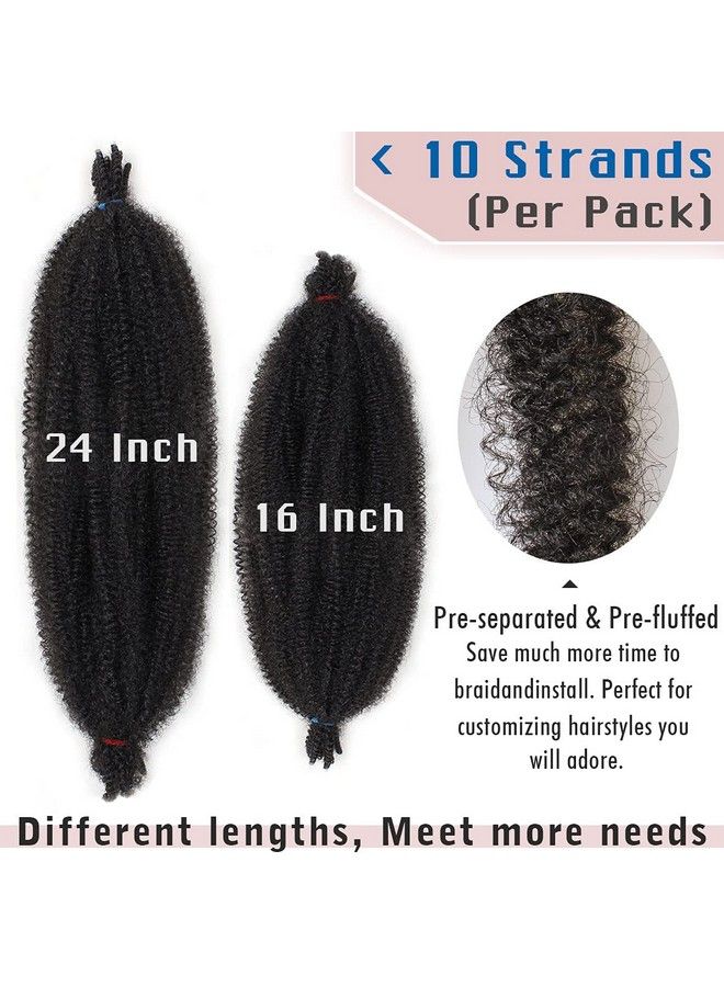 Xtrend 16 Inch Preseparated Springy Afro Twist Hair For Distressed Soft Locs 8 Packs Spring Twist Hair Natural Black Marley Twist Crochet Braiding Hair Hair Extension For Women(10 Strands/Pack1B#) - Image 5