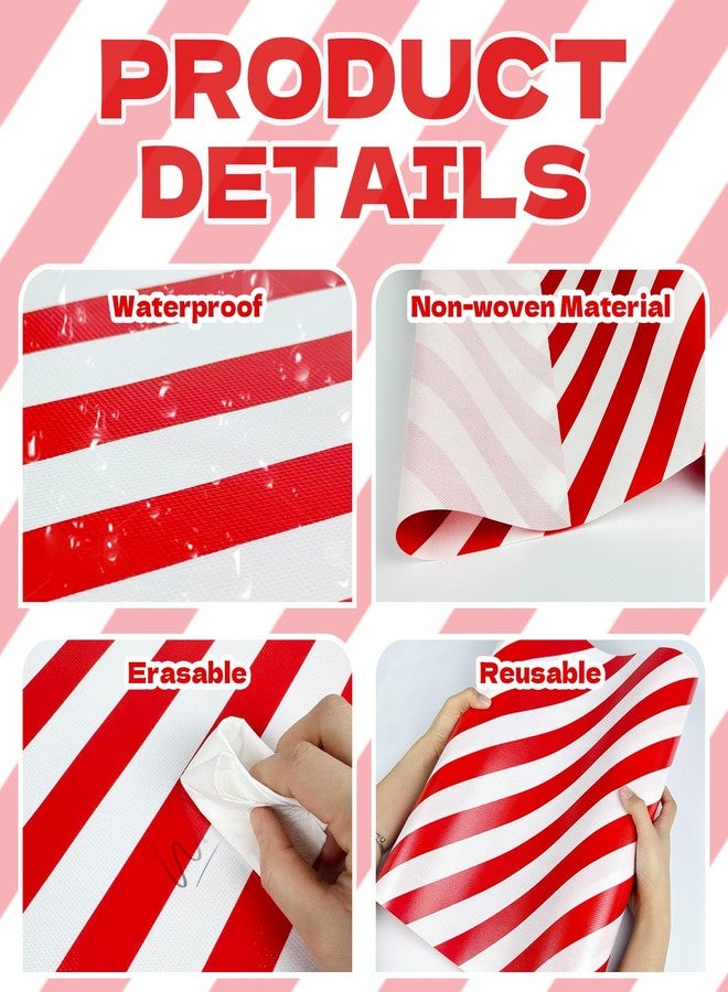 Cinrobiye Bulletin Board Roll Reusable Non-Woven Fabric Background Roll Waterproof Erasable Fade Resistant Wrinkle Poster for Home Classroom Decor Crafts Wrapping (Red&White) - Image 3
