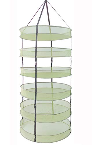 HORTIPOTS Hanging Drying Racks 2 FT Mesh Herb Dryer for Herbs and Clothes (2 FT Diameter, Green) - Image 1