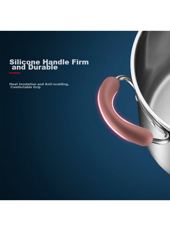 Supor Small Red Circle 304 Stainless Steel Soup Pot Core Color Series 22cm Compatible With Open Flame And Induction Cooktops Rt22aa1 - Image 2