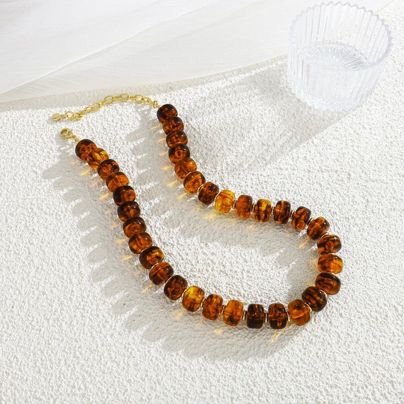 INNERDIVA Chunky Beaded Necklace for Women Colorful Resin Gemstone Statement Boho Bead Choker Necklaces Summer Beach Trendy Jewelry Prom Accessories Gifts - Image 3