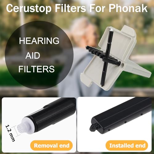 Phirunty 24 Pcs Cerustop Wax Guard Filters for Hearing Aids Supplies Hearing Aid Wax Filters Fit Resound PhonakWidex and Unitron Hearing Aids Replacement Parts Cleaning Kit - Image 5
