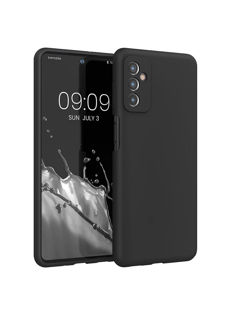 IAF Samsung Galaxy M52 5G Silicone Case Silky-Soft Touch Full-Body Protective Case, Shockproof & Protection for Each Lens Cover Case For ( Samsung Galaxy M52 5G, Black) - Image 1