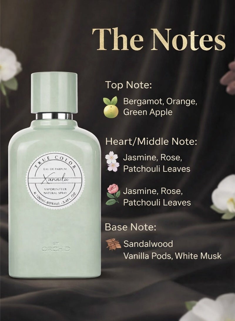 Orchid True Color Xanadu Pour Femme Eau De Parfum 100ML Perfume for Women Floral Woody Bergamot Jasmine Sandalwood Vanilla Long Lasting - Image 2