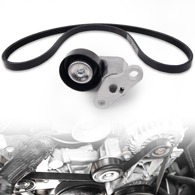 loosoo AC Serpentine Drive Belt Tensioner Kit 90K38159 Compatible with Cadillac Escalade 20022008 Chevrolet Avalanche 20022008 Express 20032008 Replace ACK040378HD