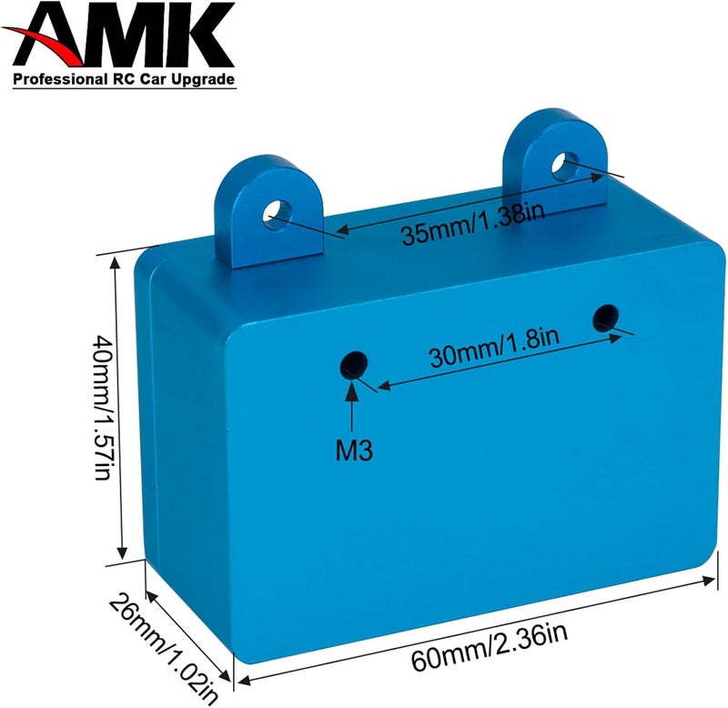 AMK 110 RC Crawler Fuel Cell Receiver CNC Aluminum RC Cell Receiver Simulated Fuel Tank for SCX10 PRO Roll Cage RR10 Capra and Other RC Crawler Cars Gray - Image 3