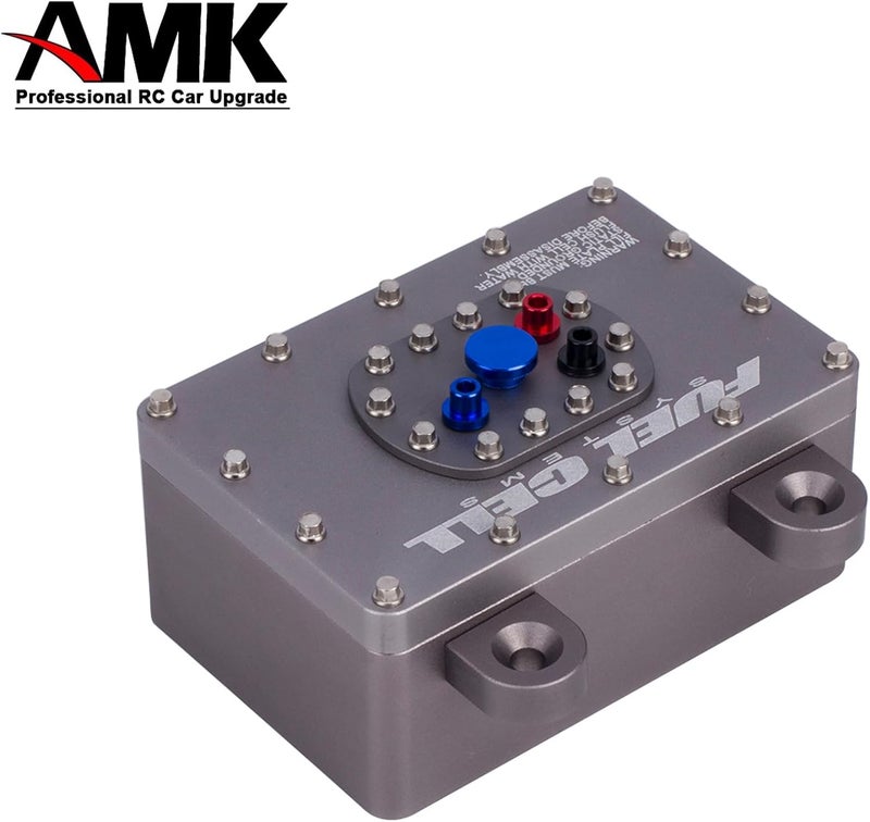 AMK 110 RC Crawler Fuel Cell Receiver CNC Aluminum RC Cell Receiver Simulated Fuel Tank for SCX10 PRO Roll Cage RR10 Capra and Other RC Crawler Cars Gray - Image 5