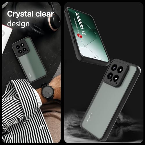 KAPAVER Hybrid Series Back Cover Case Compatible with Xiaomi 14 (PC+TPU) (Black) - Image 3