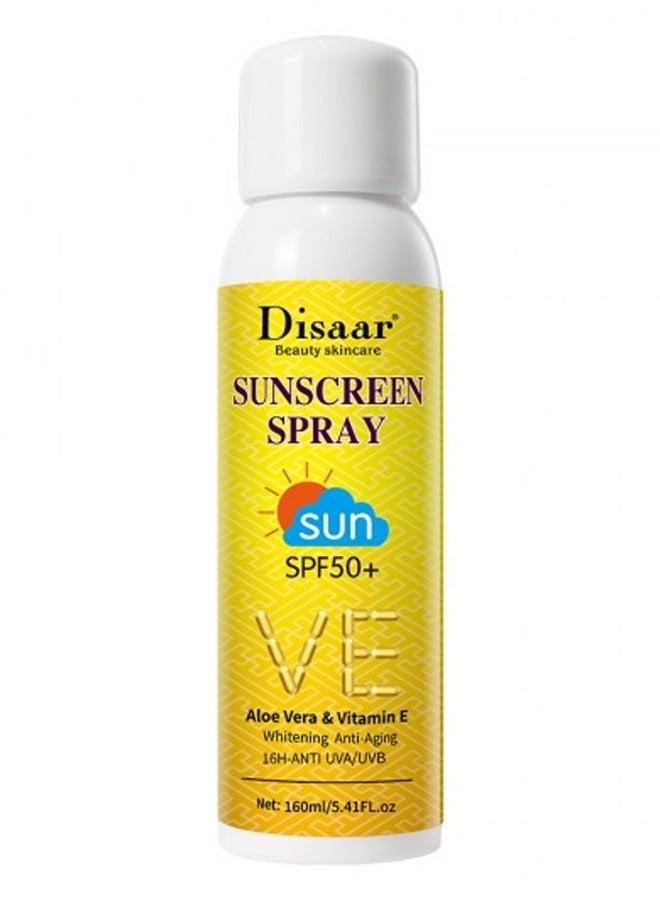 Disaar Sunscreen Spray SPF50+ with Aloe Vera and Vitamin E  160 ml  - Image 1