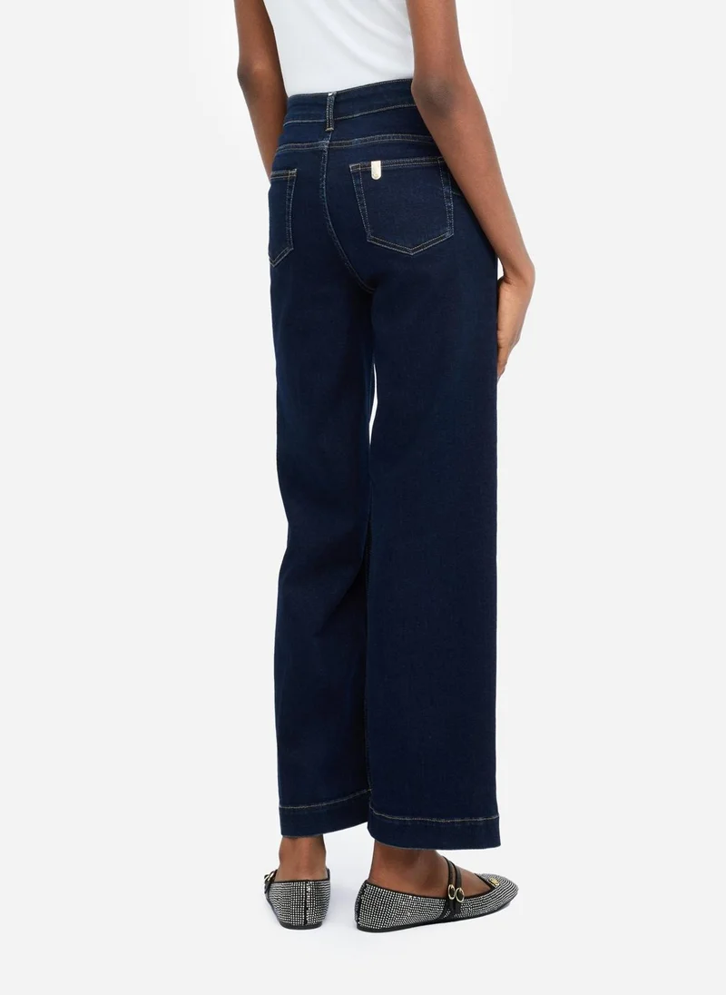 ليو جو جينز واسع بخصر مرتفع