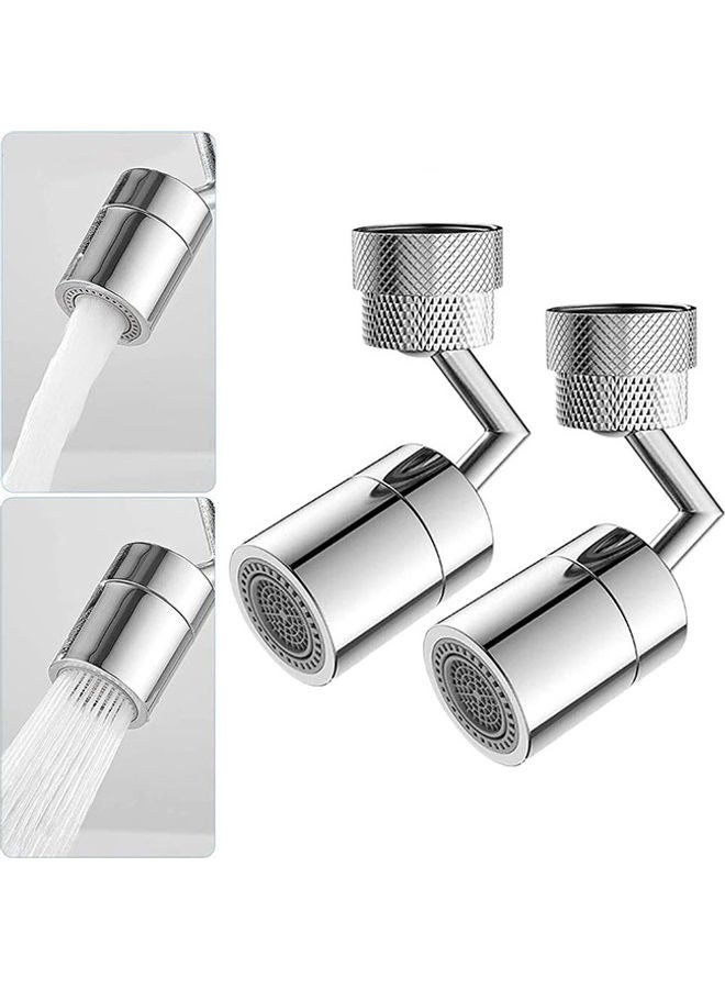 Loquat 2-Piece 720 Degree Swivel Sink Faucet Aerator Silver 9x2.5x2.5cm - Image 1