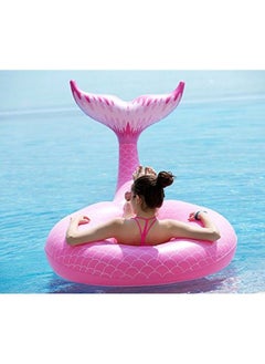 Jasonwell Giant Inflatable Mermaid Tail Pool Float With Fast Valves Summer Beach Swimming Pool Party Lounge Raft Decorations Toys For Adults Kids (Pink)  - Image 1