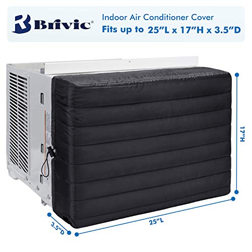 Brivic Indoor Air Conditioner Cover AC Cover for Inside Window Unit 25 x 17 x 3.5 inches(L x H x D),Black - Image 2