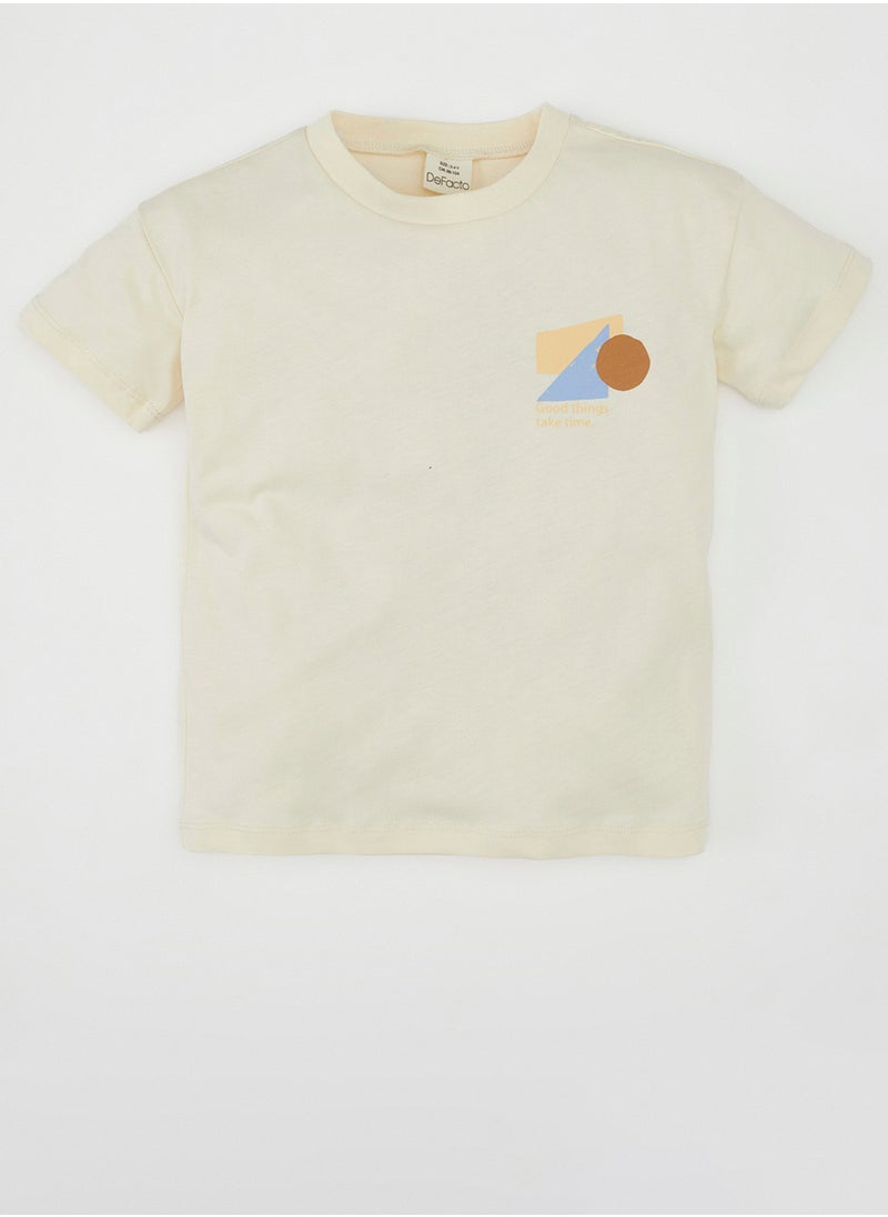 DeFacto Crew Neck Printed Short Sleeve T-Shirt  - Image 1