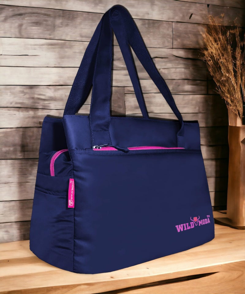 WILD MODA Women Casual Shoulder Bag Blue & Pink - Image 2