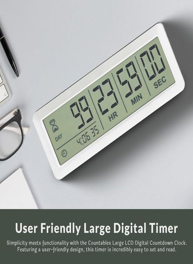 Countables White Large LCD Digital Countdown Clock, Up to 999 Days - Easy to Set & Read Reusable Count Down Timer for Retirement, Wedding, Christmas, Holiday,Baby Due Date,Birthday & More - Image 4