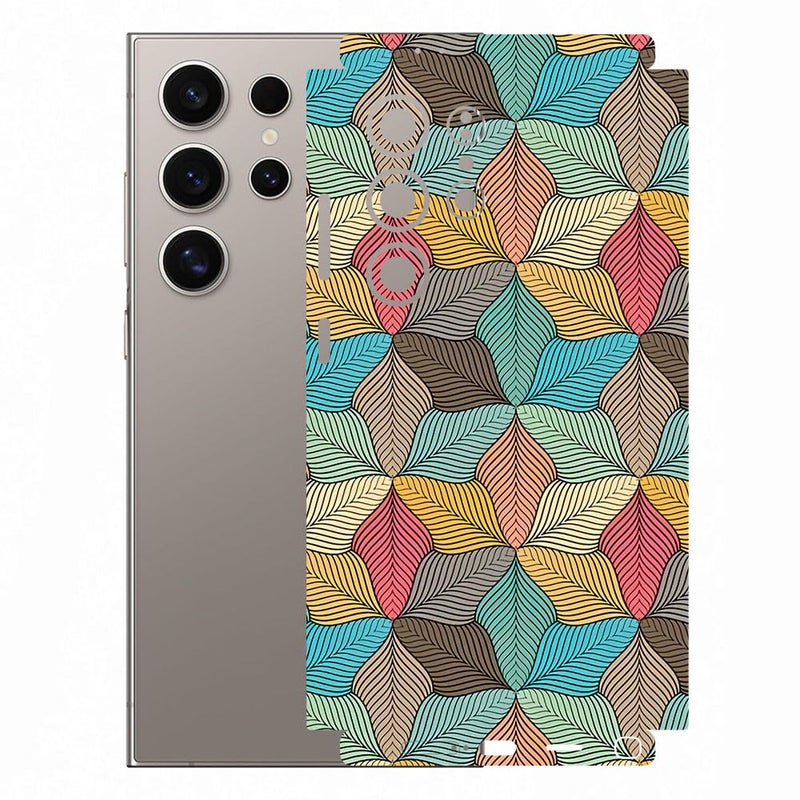 Mobile Skin Sticker Wrap | Compatible for Samsung S24 Ultra (5g) | Scratchproof Matte Finish | Full Coverage for All Sides & Camera Protection (Design - Autumn)