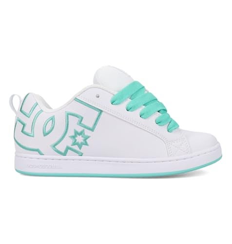 DC Shoes Women's Court Graffik Sneaker, White/Aqua, 8 - Image 5