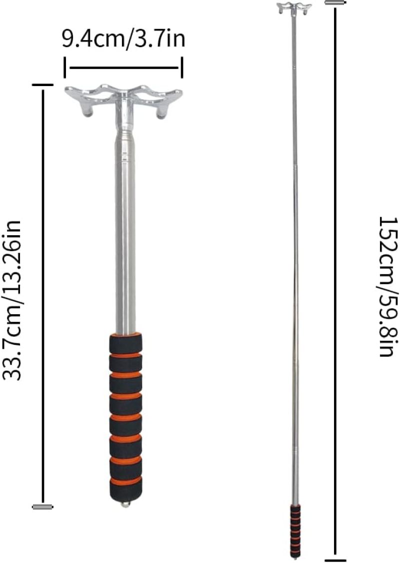 Pool Cue Bridge: 32 Cm To 1.5 M Extendable Stainless Steel Bar - Weighted Stable Head, Sweat-Absorbing Sponge Grip For Billiards, Snooker Home Or Club Play - Image 5