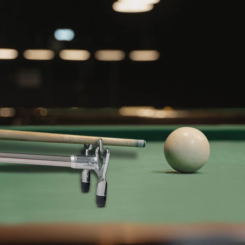 Pool Cue Bridge: 32 Cm To 1.5 M Extendable Stainless Steel Bar - Weighted Stable Head, Sweat-Absorbing Sponge Grip For Billiards, Snooker Home Or Club Play - Image 2