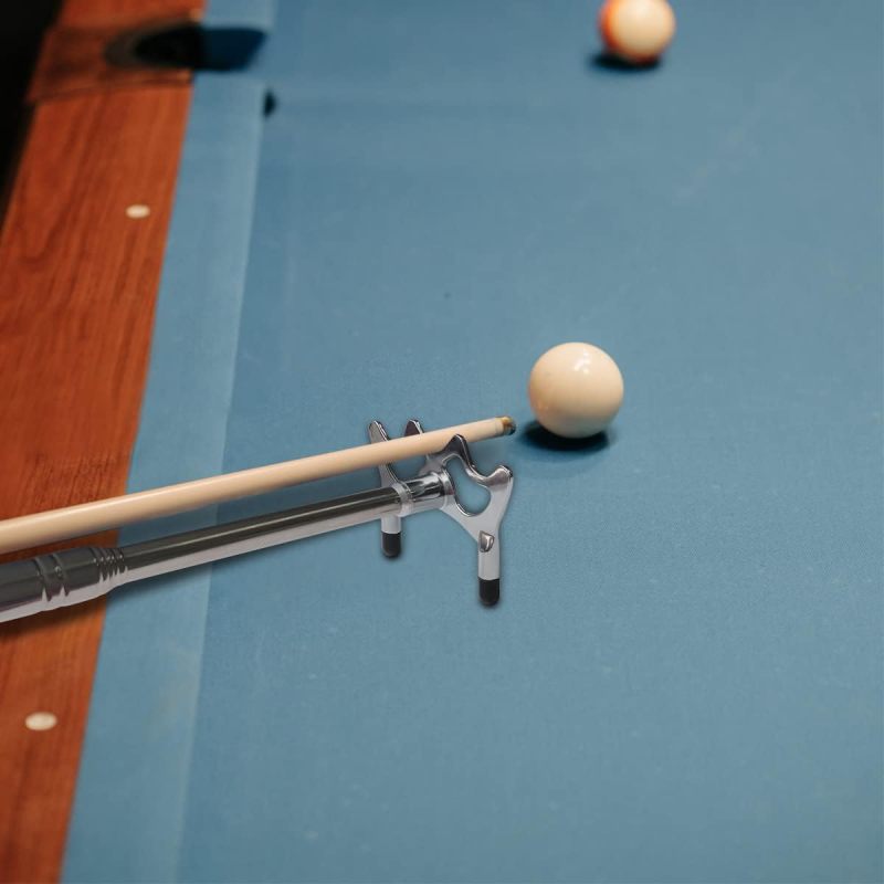 Pool Cue Bridge: 32 Cm To 1.5 M Extendable Stainless Steel Bar - Weighted Stable Head, Sweat-Absorbing Sponge Grip For Billiards, Snooker Home Or Club Play - Image 3