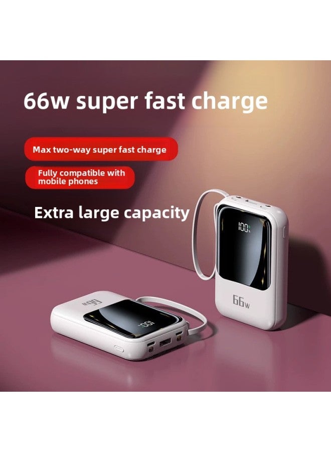 إسكدنيا Mini 66W Super Fast Charging With Cable Charging Treasure Large Capacity Mobile Power Gift Logo-Color:White-Power Supply Capacity:10000ma - Image 3