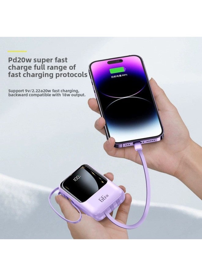 إسكدنيا Mini 66W Super Fast Charging With Cable Charging Treasure Large Capacity Mobile Power Gift Logo-Color:White-Power Supply Capacity:10000ma - Image 5