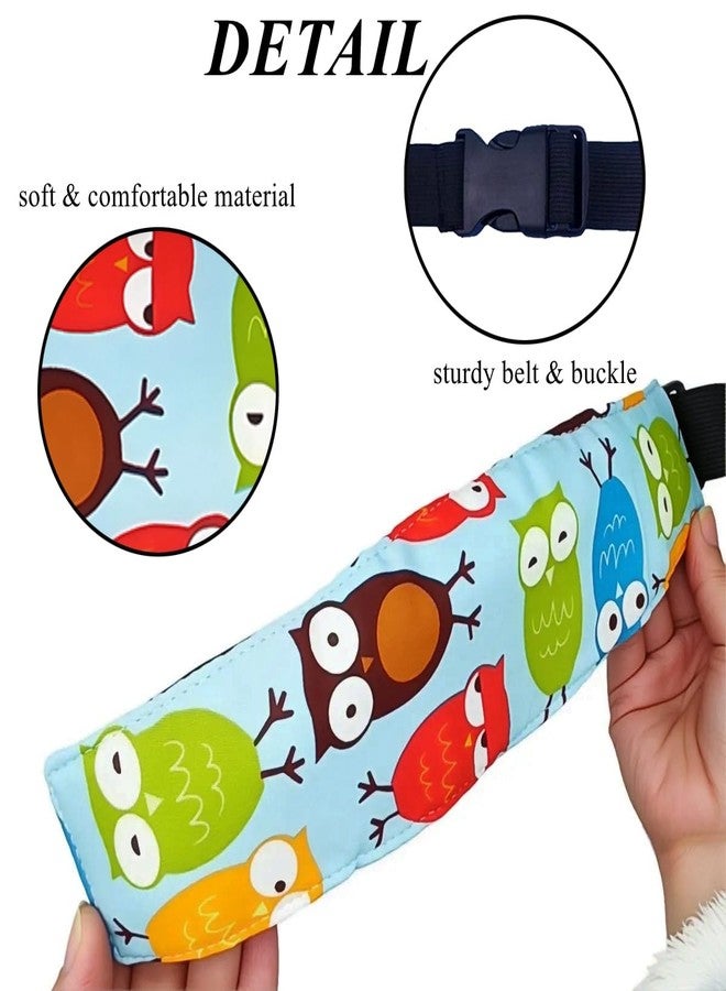 Bulrash 3PCS Head Support Band for Stroller Car Seat Adjustable Neck Relief Strap Headrest for Sleeping Traveling Slumber Positioner for Toddler Kids Child Baby Infant(Blue-Owl,Dolphin,Dinosaur) - Image 5