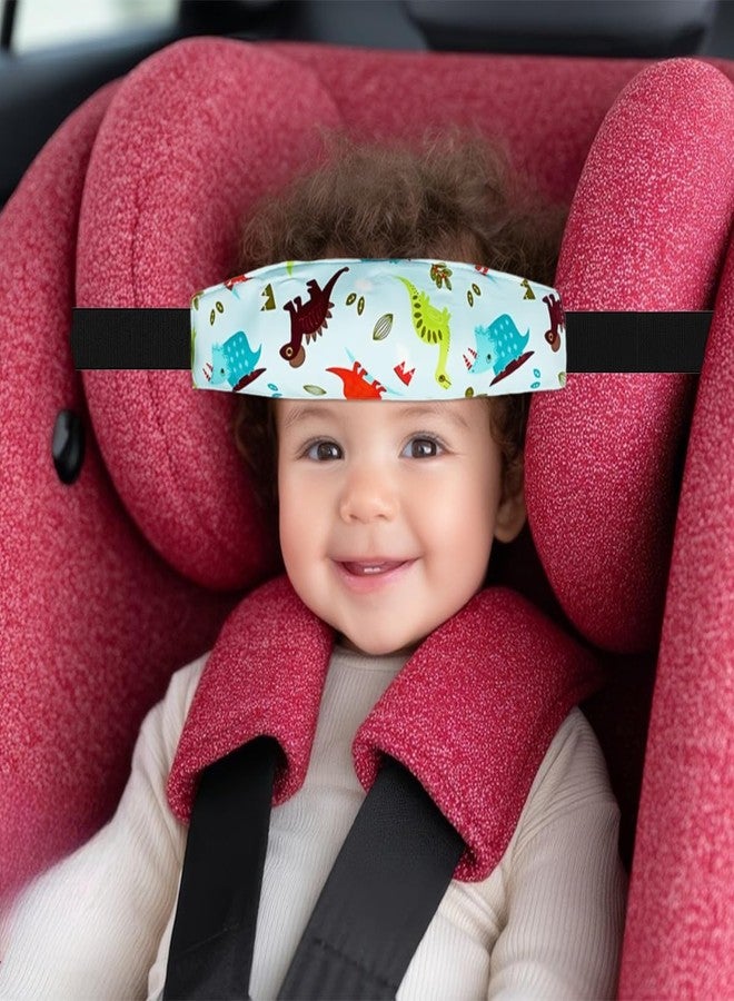 Bulrash 3PCS Head Support Band for Stroller Car Seat Adjustable Neck Relief Strap Headrest for Sleeping Traveling Slumber Positioner for Toddler Kids Child Baby Infant(Blue-Owl,Dolphin,Dinosaur) - Image 4
