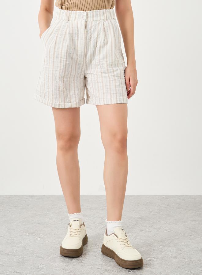 Styli Striped Shorts with Side Pocket - Image 2