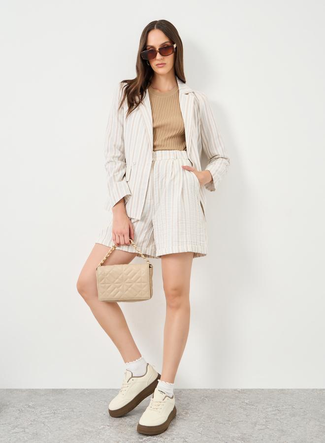 Styli Striped Shorts with Side Pocket - Image 1