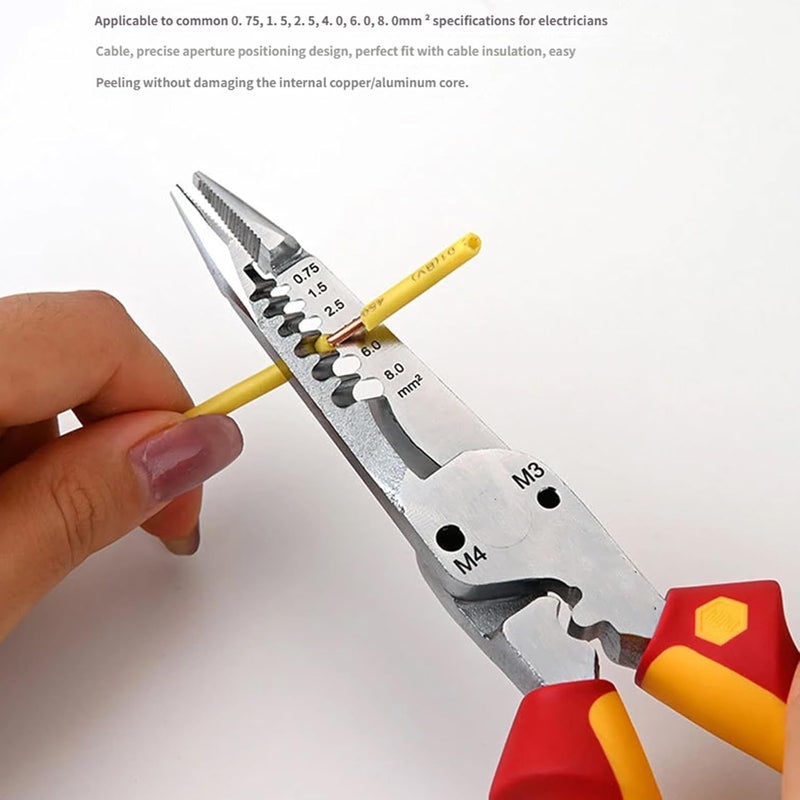 Electrical Crimping Plier Cable Cutter Stripper Crimper with Wire Stripping, Cutting, Crimping Electrician Pliers Wire Pliers Electrical - Image 1
