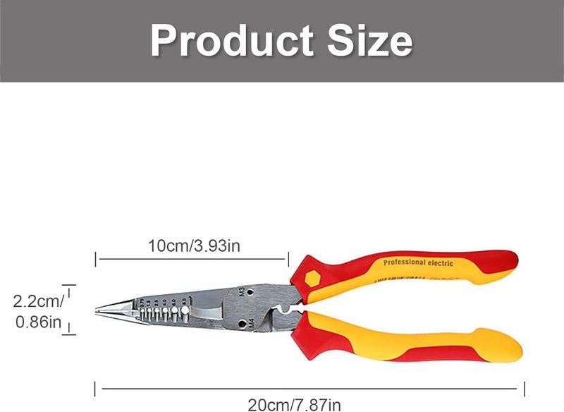 Electrical Crimping Plier Cable Cutter Stripper Crimper with Wire Stripping, Cutting, Crimping Electrician Pliers Wire Pliers Electrical - Image 4