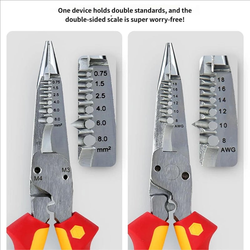 Electrical Crimping Plier Cable Cutter Stripper Crimper with Wire Stripping, Cutting, Crimping Electrician Pliers Wire Pliers Electrical - Image 3