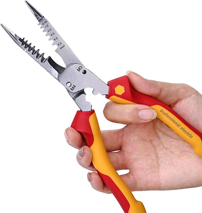 Electrical Crimping Plier Cable Cutter Stripper Crimper with Wire Stripping, Cutting, Crimping Electrician Pliers Wire Pliers Electrical - Image 2