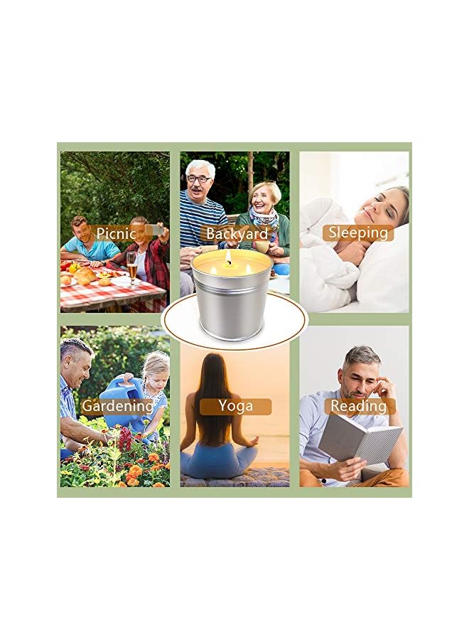 Green Tiger Packs Large Citronella Candles Outdoor Indoor, Wicks Soy Wax Candles for Patio Yard Home, Good for Summer Gift Silver 20oz (Pack of 2) - Image 4