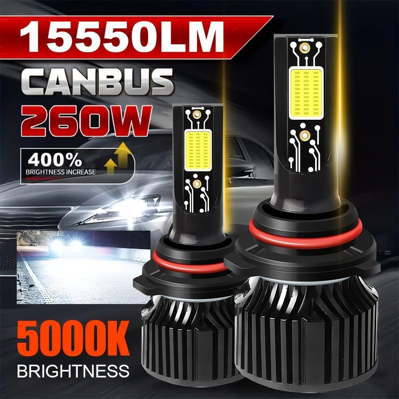 60W H7 5000K Canbus LED Headlights 360 Adjustable No Error for Cars Trucks SUV - Image 1