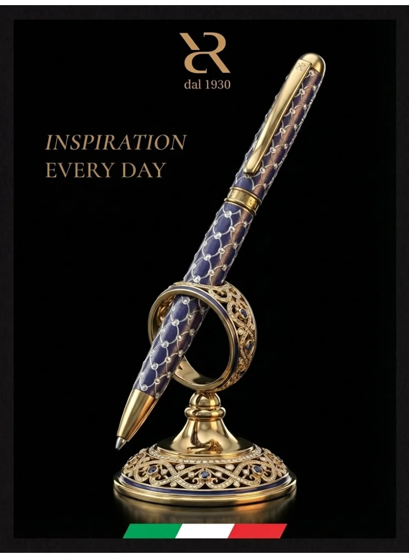 Ancora Ancora Rapide Faber “Yellow Gold” Collection – Luxury Ballpoint Pen Inspired by Fabergé Masterpieces – Handcrafted in Italy (Faber “Yellow Gold” – Violet)