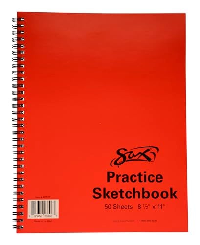 Sax Spiral Binding Smooth Sketchbook, 20 lb, 8-1/2 x 11 Inches, 50 Sheets, Red - Image 5