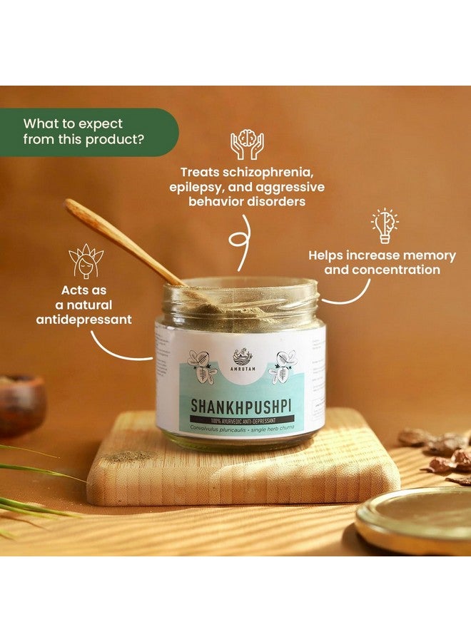 AMRUTAM Shankhpushpi Churna: Ayurvedic Anti-Depressant, 100g - Image 2