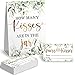 Kadiak How Many Kisses in The Jar Bridal Shower Game Wedding Shower Games Bachelorette Party Night Eucalyptus Leaf Neutral Party Game Cards Bridal Party Decorations 1 Standing Sign and 50 Pcs Cards - Image 3