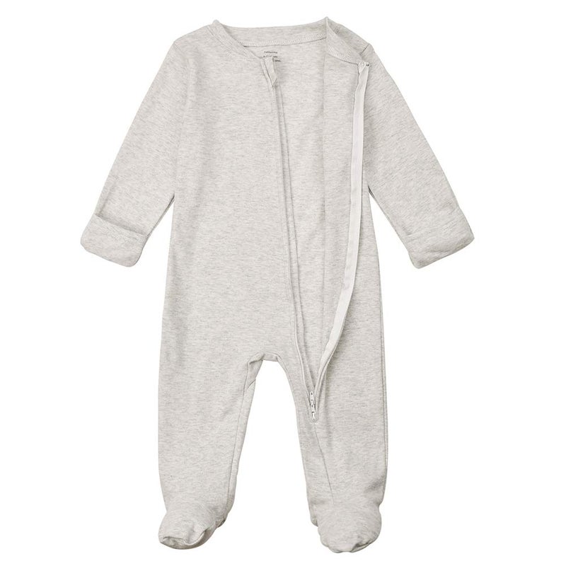 Aablexema Baby Footie Pajamas with Mittens - 3Pcs Infant Cotton Footed One Piece Sleepwear Outfits(9-12m, White/Grey/Dot) - Image 3