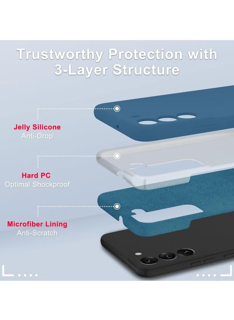 TIGER 📱 Samsung Galaxy S22 Plus Case – Soft Silicone Protective Cover with 1 Screen Protector, Anti-Scratch Microfiber Lining, Full Body Shockproof Slim Design, Wireless Charging Compatible, Navy Blue – Durable & Stylish Phone Case for Samsung Galaxy S22+ - Image 3